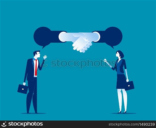 Successful for Agreement with partner. Concept business vector, Achievement, Meeting for trading,Handshake.