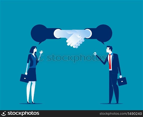 Successful for Agreement with partner. Concept business vector, Achievement, Meeting for trading,Handshake.