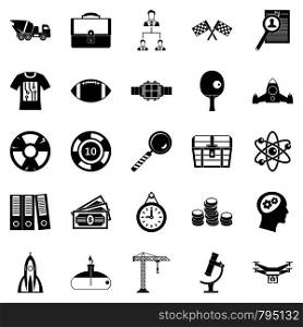 Successful icons set. Simple set of 25 successful vector icons for web isolated on white background. Successful icons set, simple style