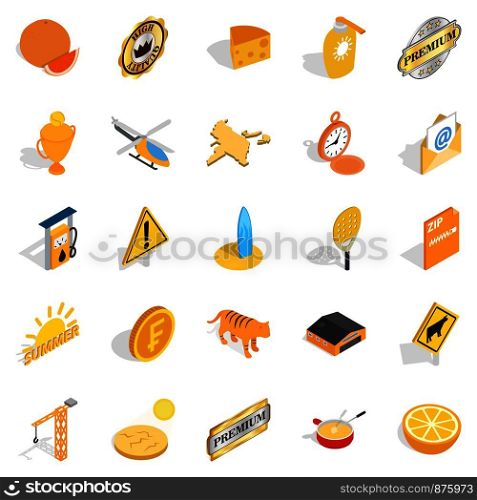 Successful life icons set. Isometric set of 25 successful life vector icons for web isolated on white background. Successful life icons set, isometric style
