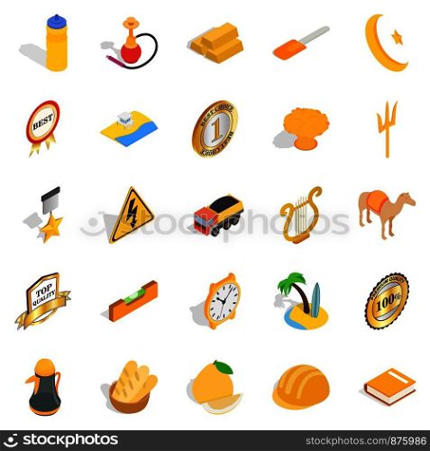 Successful person icons set. Isometric set of 25 successful person vector icons for web isolated on white background. Successful person icons set, isometric style