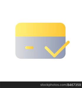 Successful transaction flat gradient color ui icon. Money transfer completed. Financial operation. Simple filled pictogram. GUI, UX design for mobile application. Vector isolated RGB illustration. Successful transaction flat gradient color ui icon