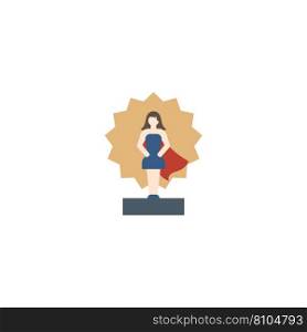 Successful woman creative icon flat from success Vector Image