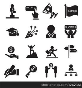Succuess icons set Vector illustration