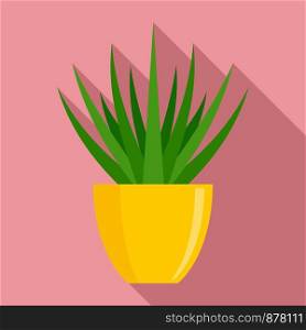 Succulent flower pot icon. Flat illustration of succulent flower pot vector icon for web design. Succulent flower pot icon, flat style