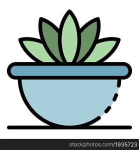 Succulent houseplant icon. Outline succulent houseplant vector icon color flat isolated. Succulent houseplant icon color outline vector