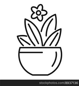 Succulent icon outline vector. Home indoor. Art flowerpot. Succulent icon outline vector. Home indoor