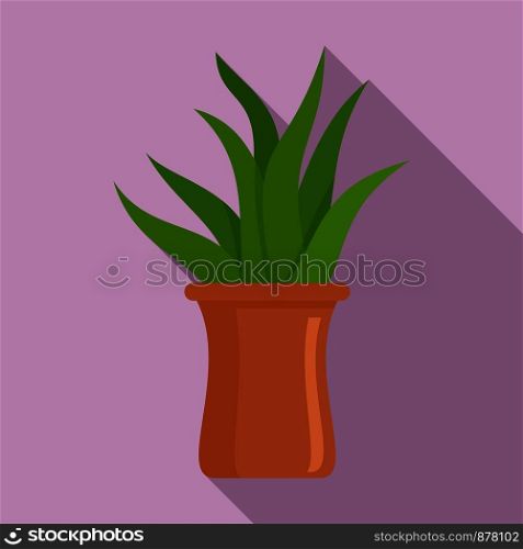 Succulent pot icon. Flat illustration of succulent pot vector icon for web design. Succulent pot icon, flat style