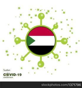 Sudan Coronavius Flag Awareness Background. Stay home, Stay Healthy. Take care of your own health. Pray for Country