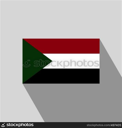 Sudan flag Long Shadow design vector
