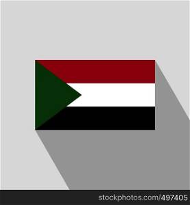 Sudan flag Long Shadow design vector