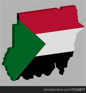 Sudan Map flag Vector 3D illustration eps 10.. Sudan Map flag Vector 3D illustration eps 10