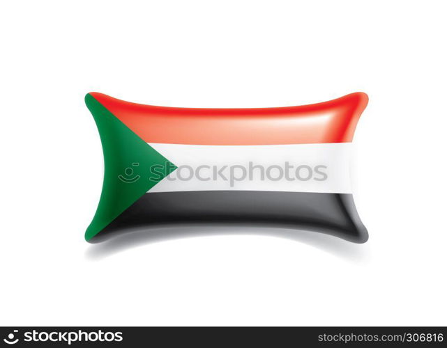 Sudan national flag, vector illustration on a white background. Sudan flag, vector illustration on a white background