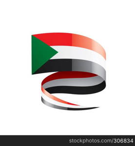 Sudan national flag, vector illustration on a white background. Sudan flag, vector illustration on a white background