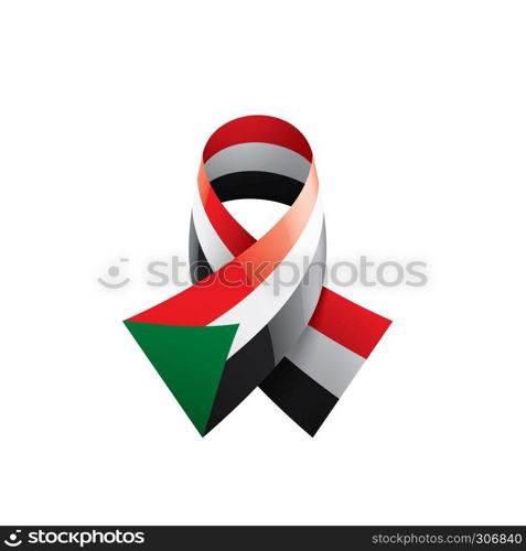 Sudan national flag, vector illustration on a white background. Sudan flag, vector illustration on a white background