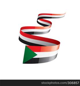 Sudan national flag, vector illustration on a white background. Sudan flag, vector illustration on a white background