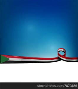 sudan ribbon flag on blue sky background