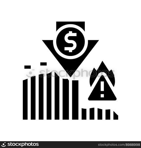 sudden change market trends financial crisis glyph icon vector. sudden change market trends financial crisis sign. isolated symbol illustration. sudden change market trends financial crisis glyph icon vector illustration
