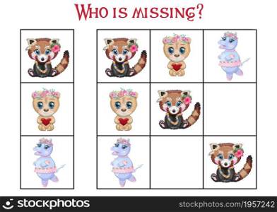 Sudoku game for children with pictures. Kids activity sheet. Cartoon animals.. Sudoku game for children with pictures. Kids activity sheet. Cartoon animal