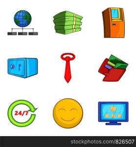 Sufficiency icons set. Cartoon set of 9 sufficiency vector icons for web isolated on white background. Sufficiency icons set, cartoon style