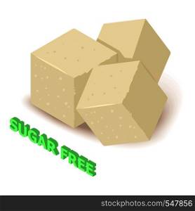 Sugar allergen free icon. Isometric illustration of sugar vector icon for web design. Sugar allergen free icon, isometric style