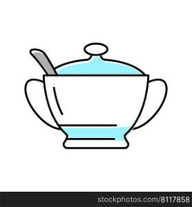 sugar bowl color icon vector. sugar bowl sign. isolated symbol illustration. sugar bowl color icon vector illustration