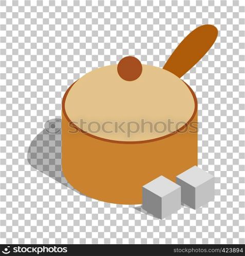 Sugar bowl isometric icon 3d on a transparent background vector illustration. Sugar bowl isometric icon