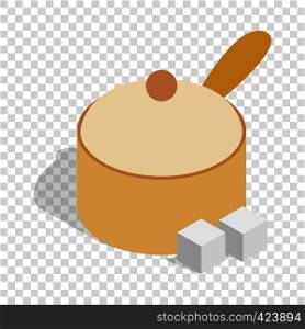 Sugar bowl isometric icon 3d on a transparent background vector illustration. Sugar bowl isometric icon