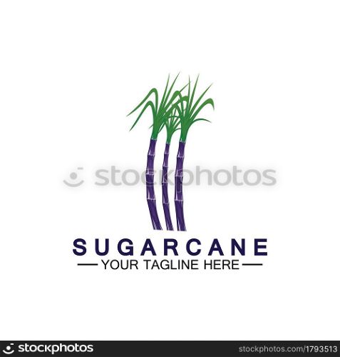 Sugar cane logo icon symbol vector illustration design template