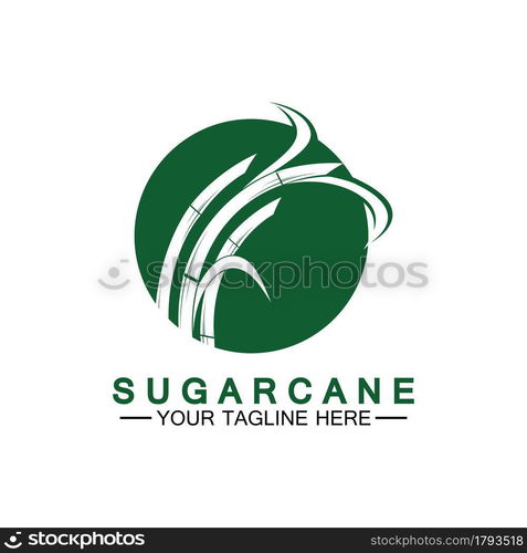 Sugar cane logo icon symbol vector illustration design template