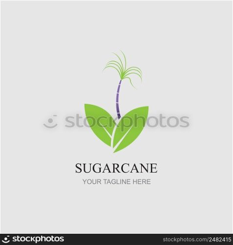 Sugar cane logo icon symbol vector illustration design template