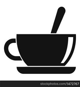 Sugar in tea cup icon. Simple illustration of sugar in tea cup vector icon for web design isolated on white background. Sugar in tea cup icon, simple style