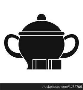 Sugar in tea pot icon. Simple illustration of sugar in tea pot vector icon for web design isolated on white background. Sugar in tea pot icon, simple style