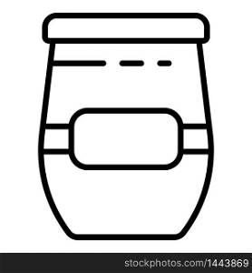 Sugar jam jar icon. Outline sugar jam jar vector icon for web design isolated on white background. Sugar jam jar icon, outline style