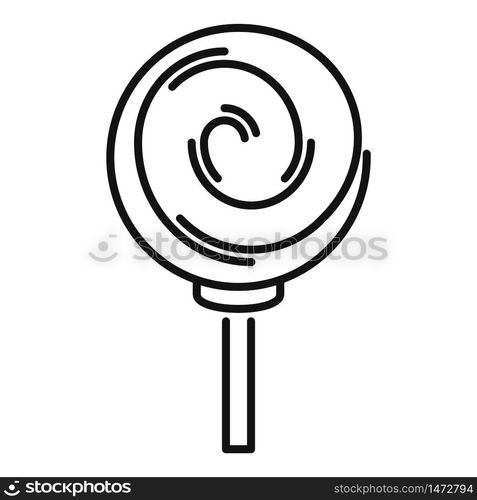 Sugar lollipop icon. Outline sugar lollipop vector icon for web design isolated on white background. Sugar lollipop icon, outline style