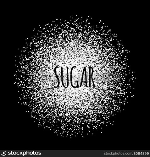 Sugar made of white dots.. Sugar made of white dots. Vector illustration on black
