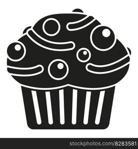 Sugar muffin icon simple vector. Cake food. Sweet bakery. Sugar muffin icon simple vector. Cake food