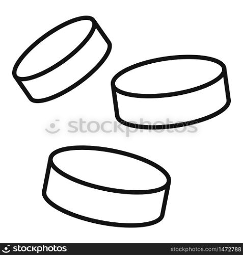 Sugar pills icon. Outline sugar pills vector icon for web design isolated on white background. Sugar pills icon, outline style