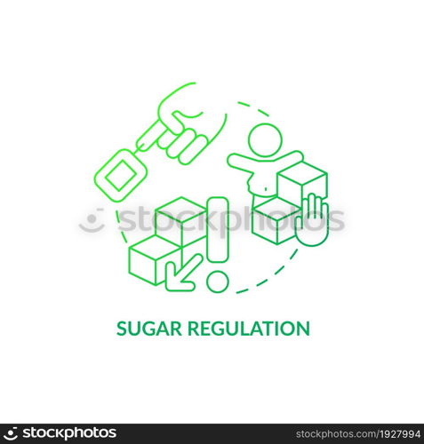 Sugar regulation concept icon. ADHD diet abstract idea thin line illustration. Reducing behavior problems. Chronic diseases risk. Overweight in children. Vector isolated outline color drawing. Sugar regulation concept icon