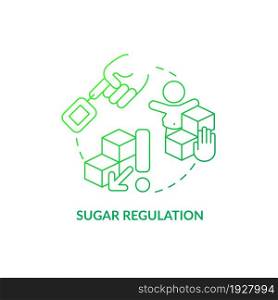 Sugar regulation concept icon. ADHD diet abstract idea thin line illustration. Reducing behavior problems. Chronic diseases risk. Overweight in children. Vector isolated outline color drawing. Sugar regulation concept icon