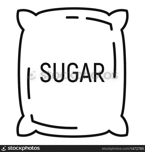 Sugar sack icon. Outline sugar sack vector icon for web design isolated on white background. Sugar sack icon, outline style