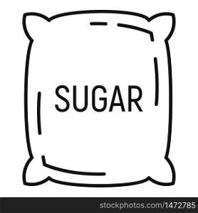 Sugar sack icon. Outline sugar sack vector icon for web design isolated on white background. Sugar sack icon, outline style
