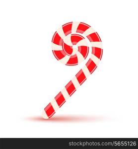 Sugar stick, christmas candy isolated on a white background. Vector illustration.