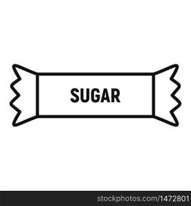 Sugar stick package icon. Outline sugar stick package vector icon for web design isolated on white background. Sugar stick package icon, outline style