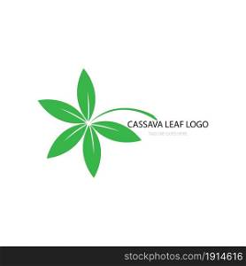 Sugar, sugar cane logo vector design. Green leaves, cassava leaf logo vector