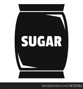 Sugar textile sack icon. Simple illustration of sugar textile sack vector icon for web design isolated on white background. Sugar textile sack icon, simple style
