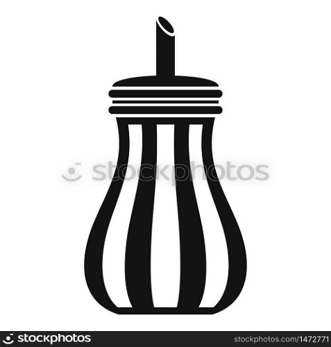 Sugar tube pot icon. Simple illustration of sugar tube pot vector icon for web design isolated on white background. Sugar tube pot icon, simple style