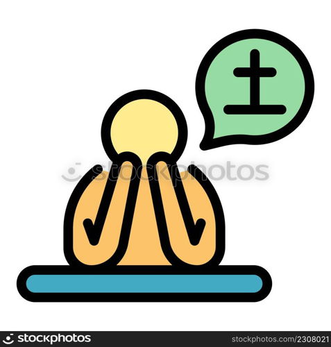 Suicide problem icon. Outline suicide problem vector icon color flat isolated. Suicide problem icon color outline vector