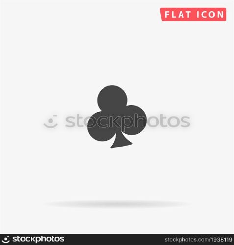 Suit Clubs flat vector icon. Glyph style sign. Simple hand drawn illustrations symbol for concept infographics, designs projects, UI and UX, website or mobile application.. Suit Clubs flat vector icon