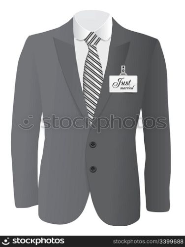 suit for wedding concept vector illustration isolated on white background